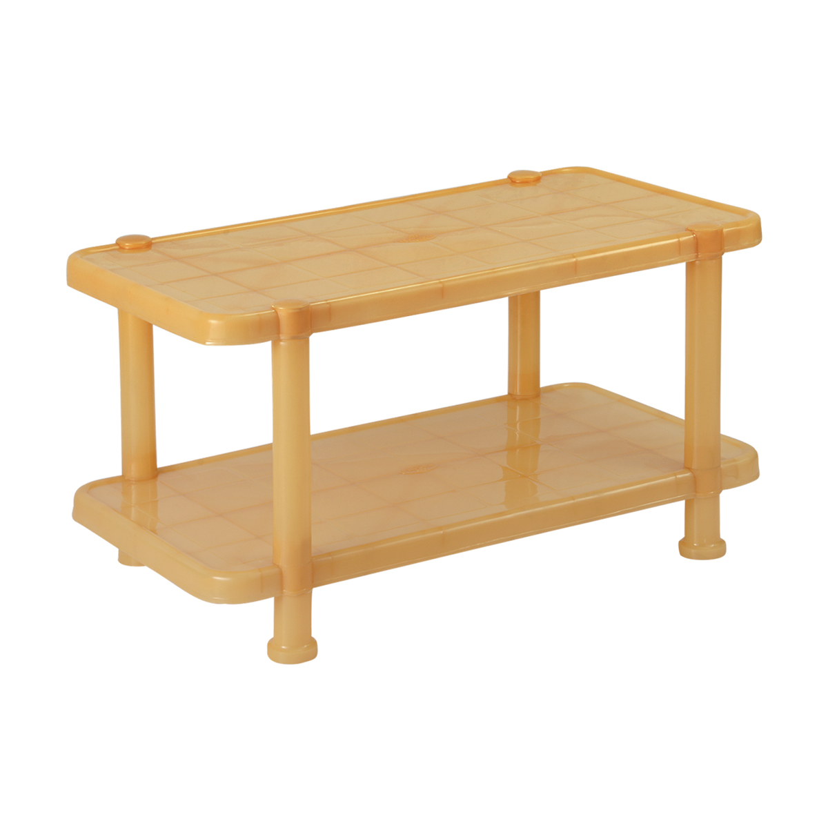 Panama PO 791 Crystal Plastic Double Shelf Table Panama PO 791 Crystal Plastic Double Shelf Table - Image 1